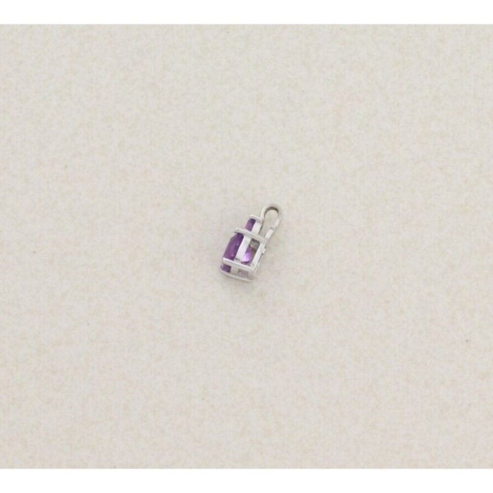 Pendant Only 10k White Gold Natural Purple Amethyst Pendant - Picture 4 of 7